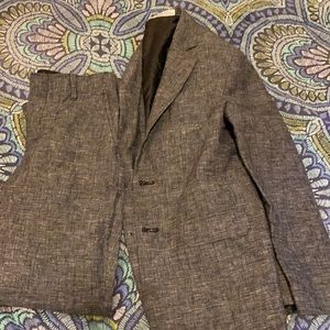 Boys black and white patterned suit